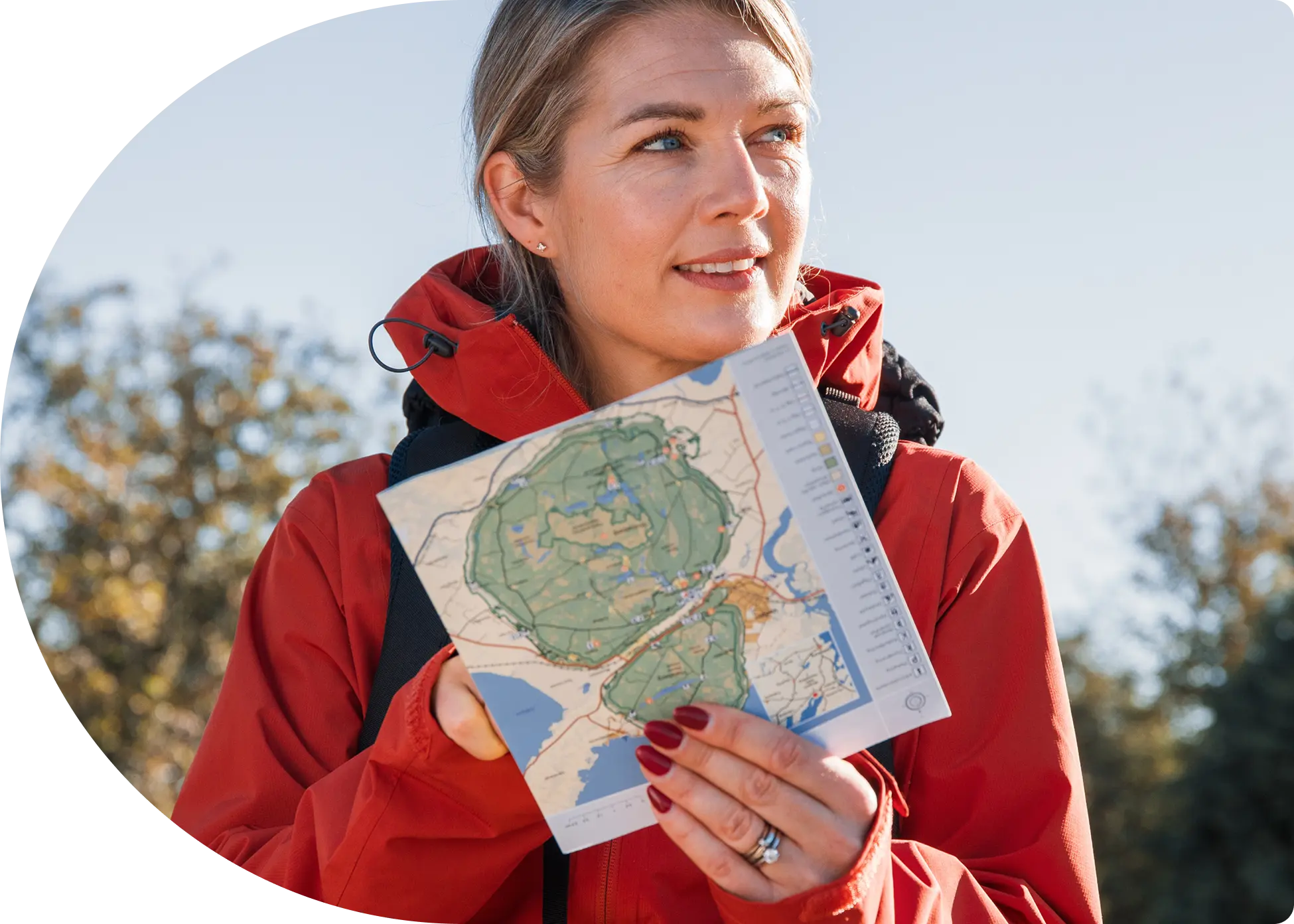 Woman holding a map